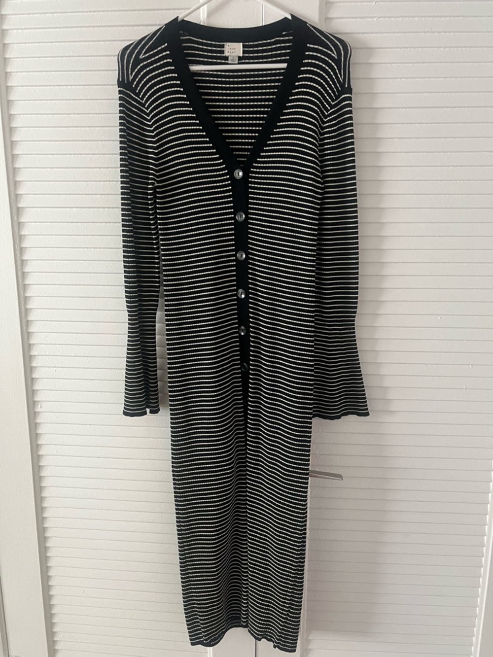a new day Women’s Black & White Striped Knit Dress